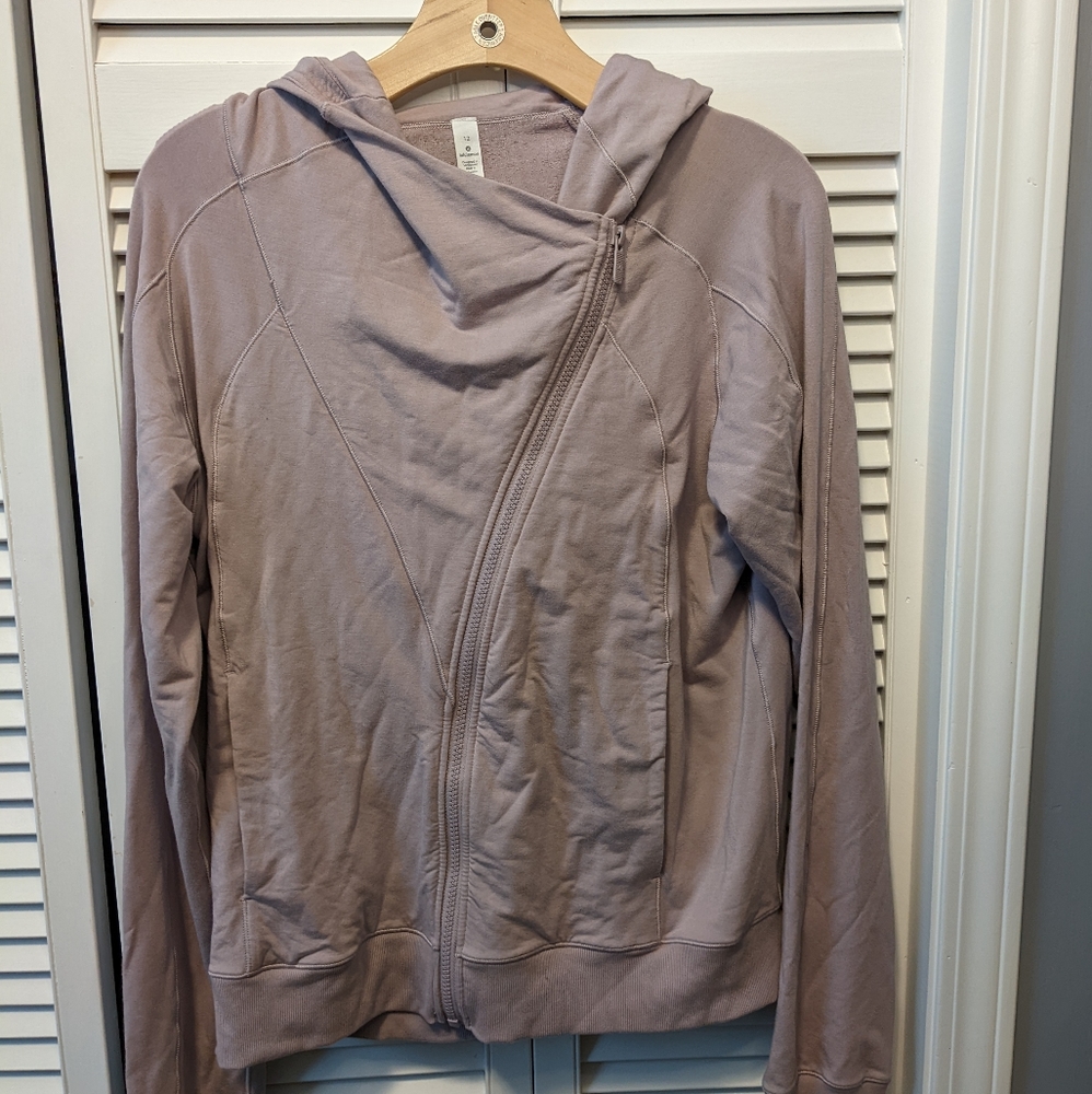 Lululemon Athletica Womens Asymmetrical Zip Scuba Hooded Jacket